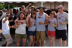 Some folks come and enjoy the beer tasking in groups.