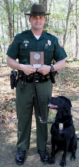 Conservation Officer Robert Mancini of Sugar Hill, NH, earned the 2015 Northeast Conservation Law Enforcement Chiefs Association of the Year Award.