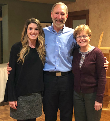 (Pictured l-r:) Taylor D'Italia, Douglas Morin and Nancy Watson are this year's recipients of a 2017 Vision Award from Franklin Savings Bank.